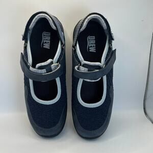 Drew Navy Blue Mary Jane Walking Shoes | Orthopedic | Adjustable Strap | Size 7M